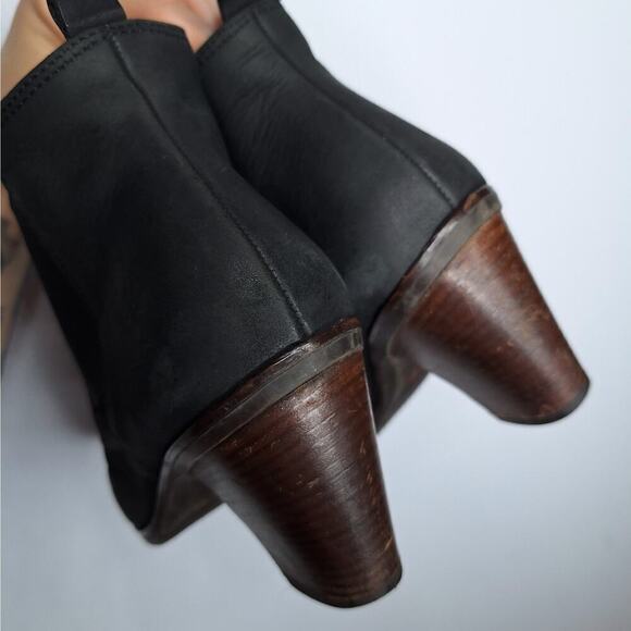 Paul Green Jano Ankle Boot Slouchy Bootie Leather UK 5 US 7.5 Black Block Heel - Picture 6 of 11